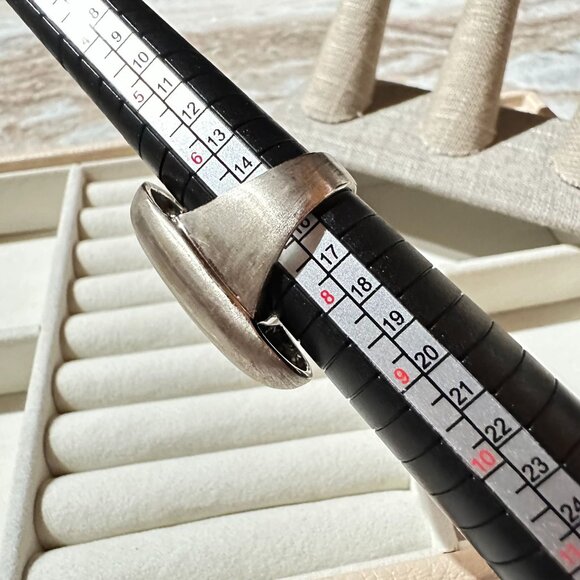 Park Lane Silver-Tone Bean Ring Size 7 Sleek Modern Design - Picture 4 of 10